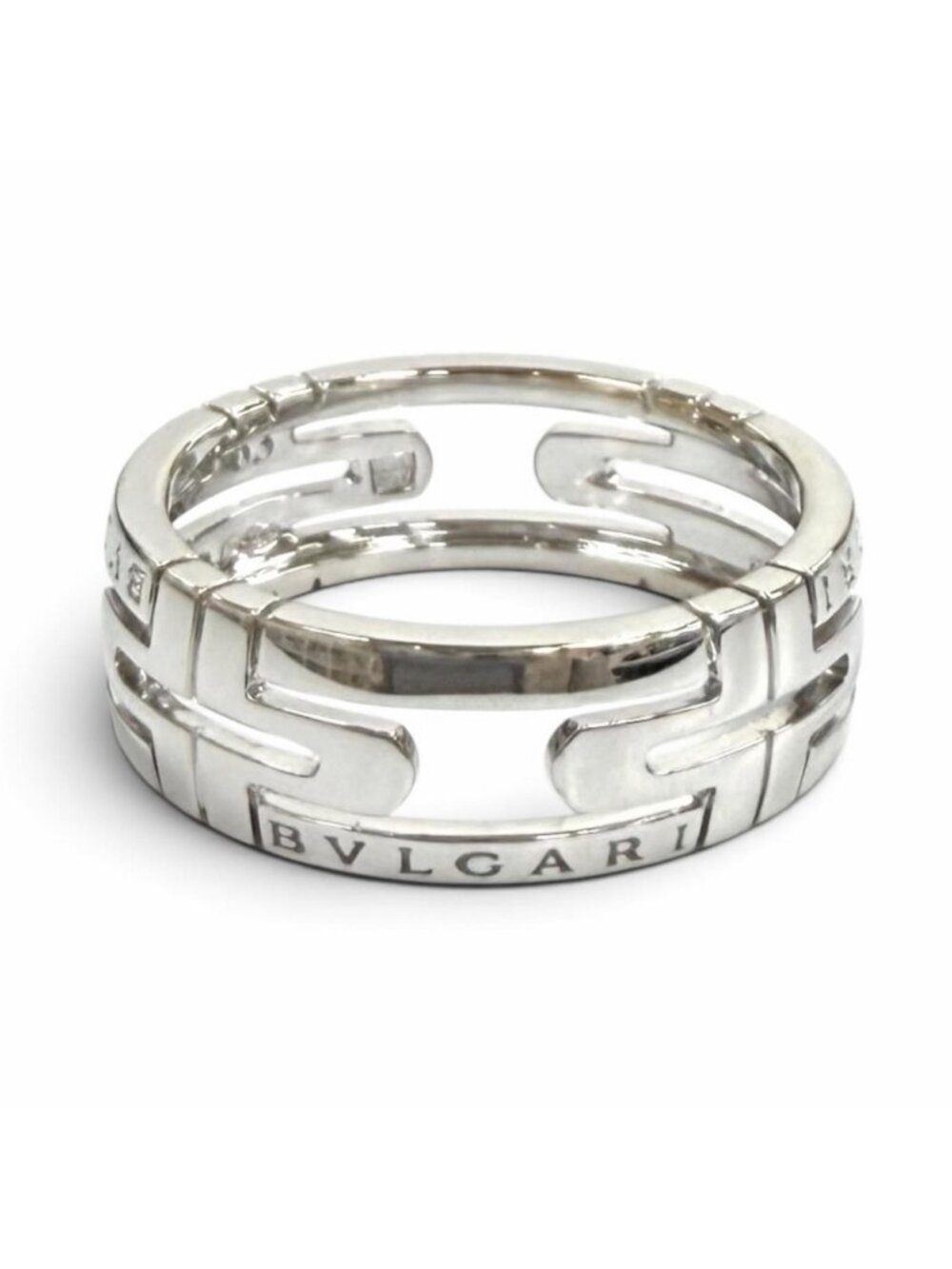 Bvlgari 18k White Gold Parentesi Open Work Ring White